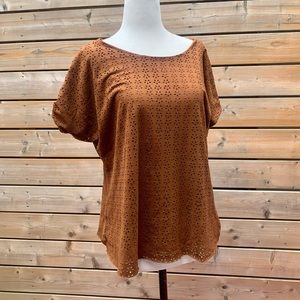 Faux suede brown T-shirt